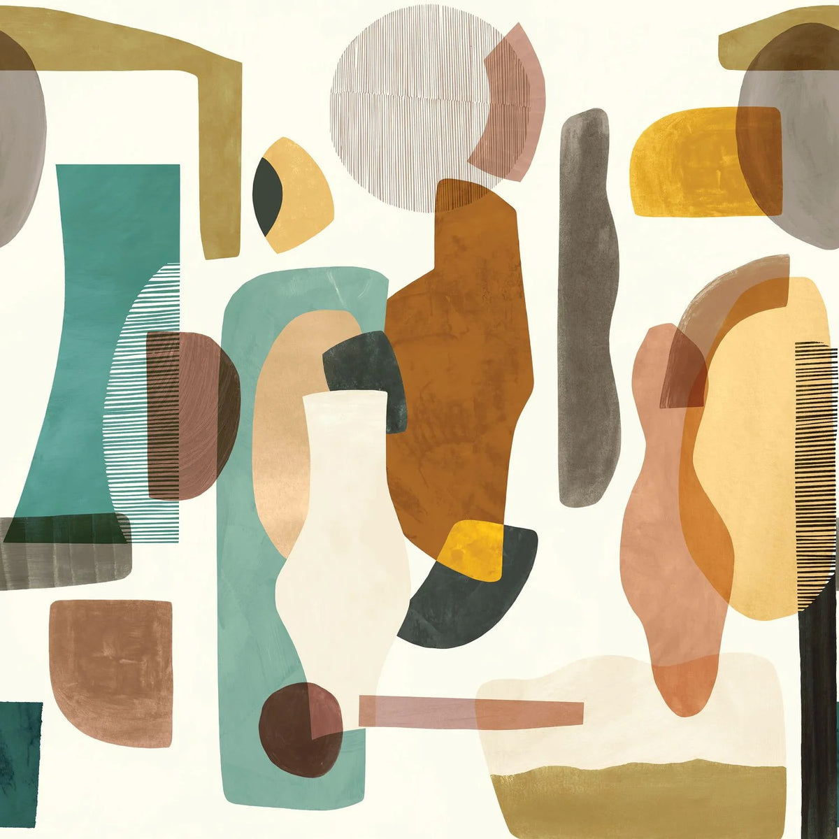 Casamance Audria wallpanel — Céladon/Ambre