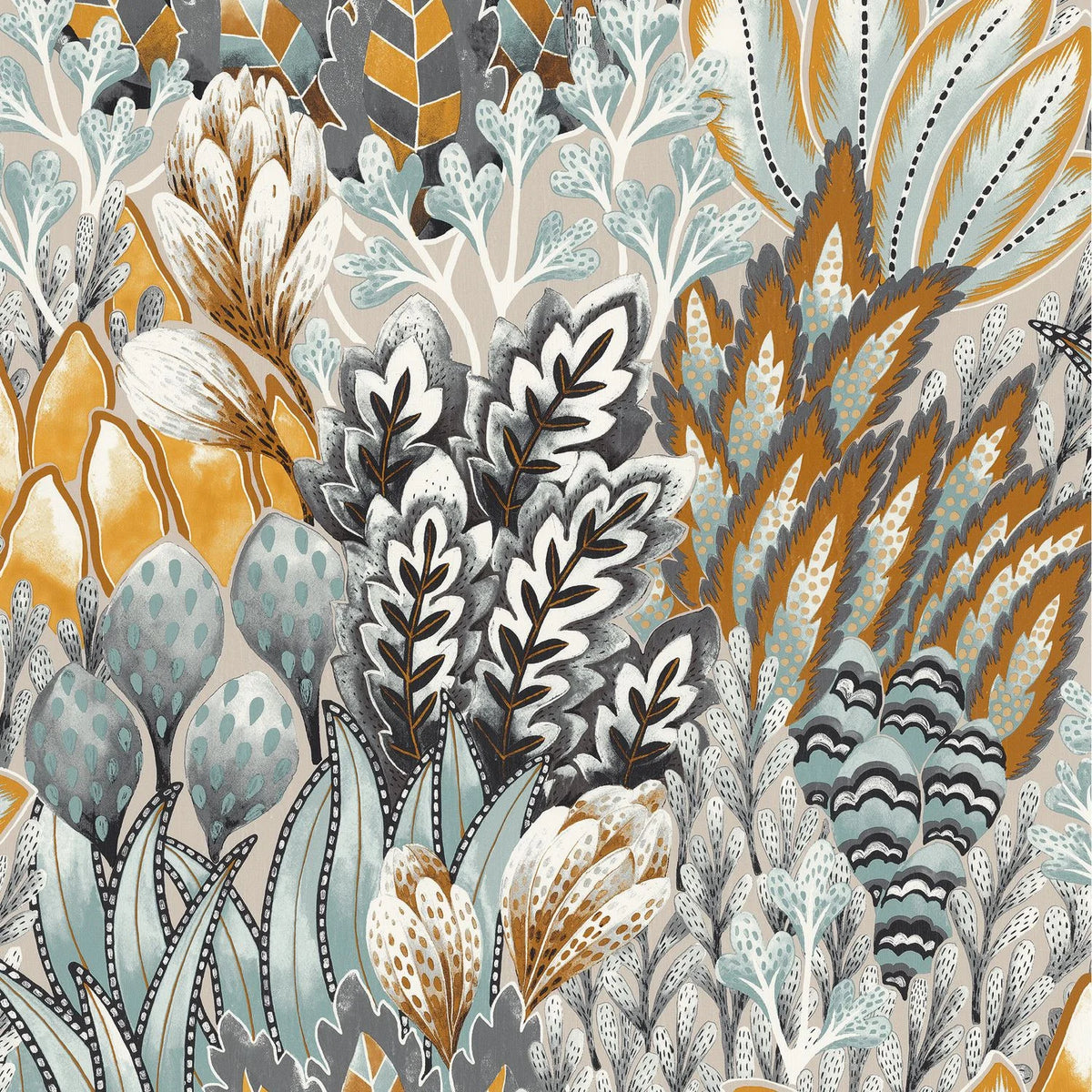 Casamance Avicennia wallpaper — Gris Celadon