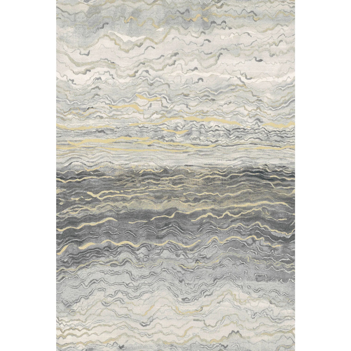 Casamance Azurite wallpanel — Blanc/Gris/Doré