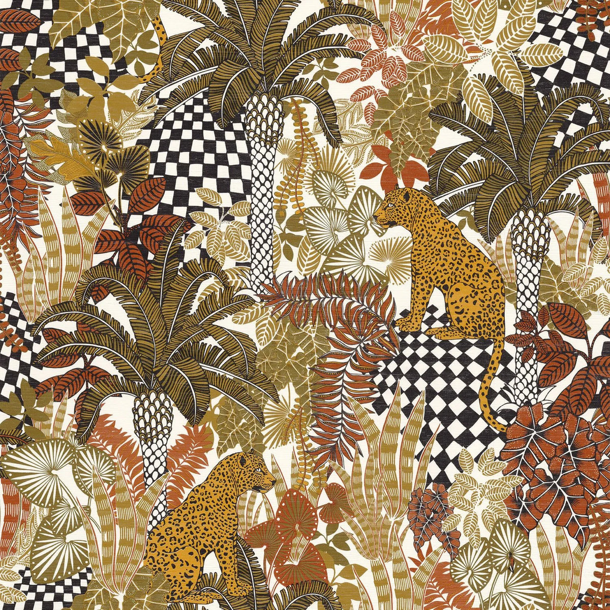 Casamance Belize wallpaper — Blanc/Kaki