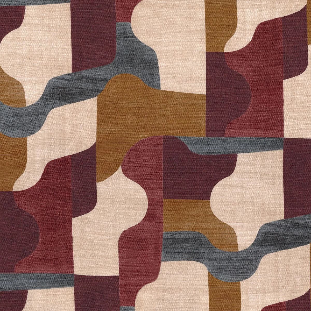 Casamance Belle Époque fabric — Mordoré Grenat
