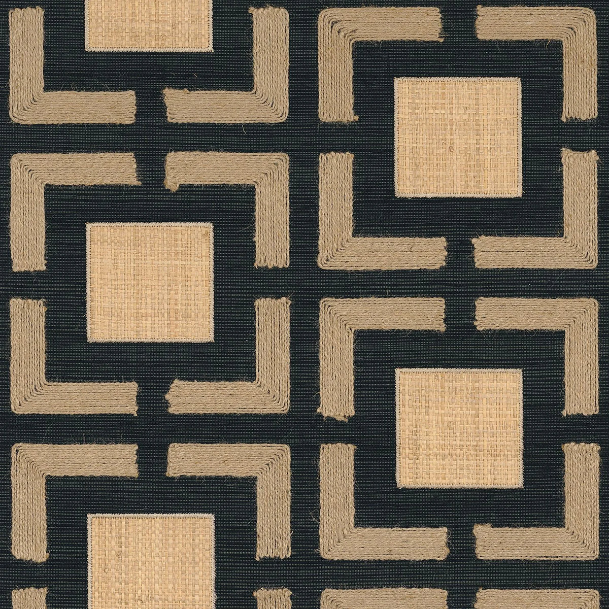 Casamance Biancavilla wallcovering — Noir Sable