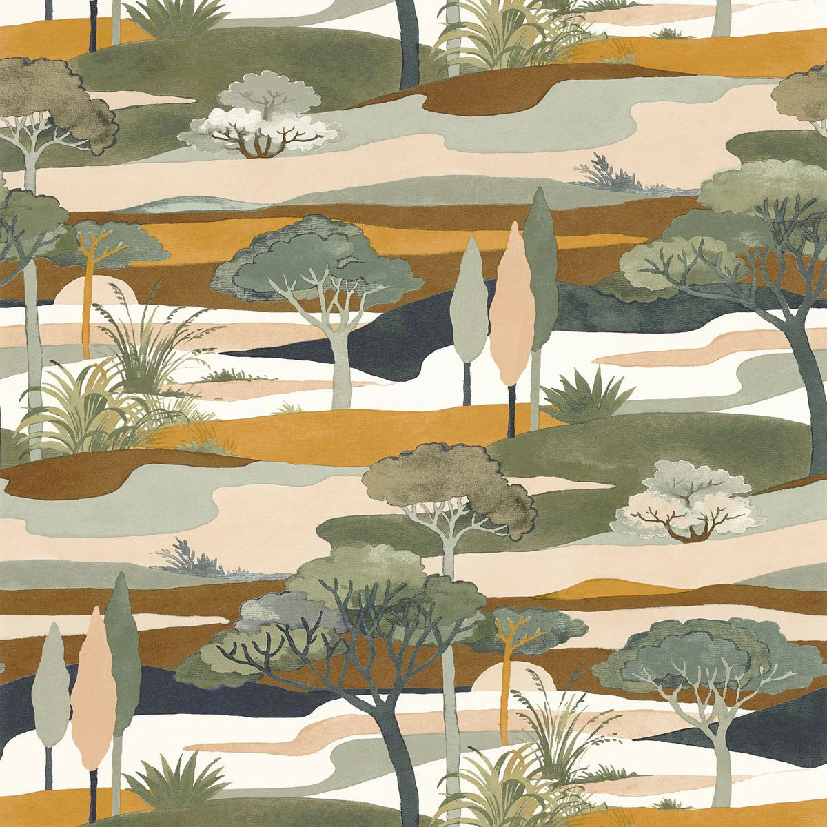 Casamance Cap Ferret wallpaper — Cyprès/Ocre