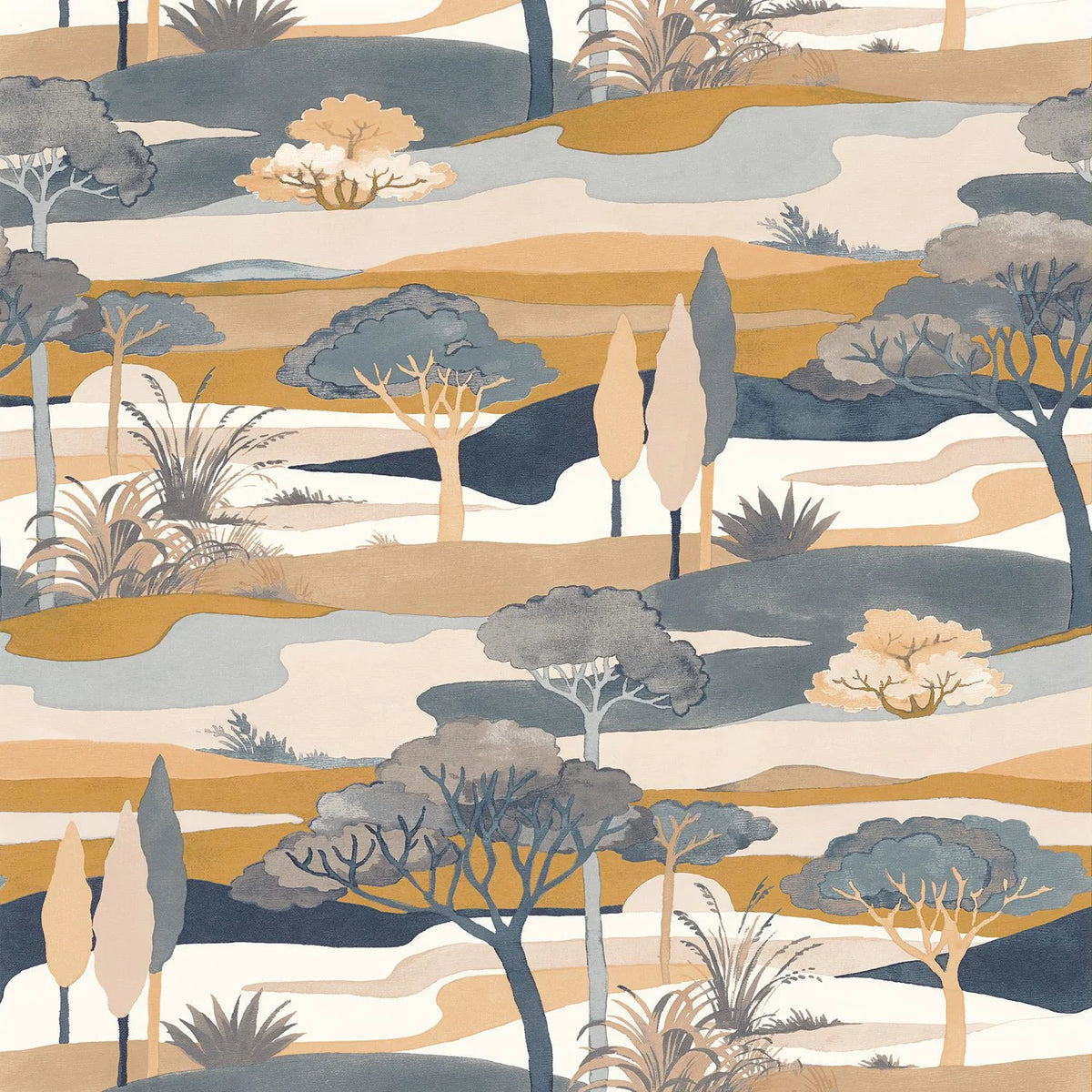 Casamance Cap Ferret wallpaper — Bleu Persan/Ambre