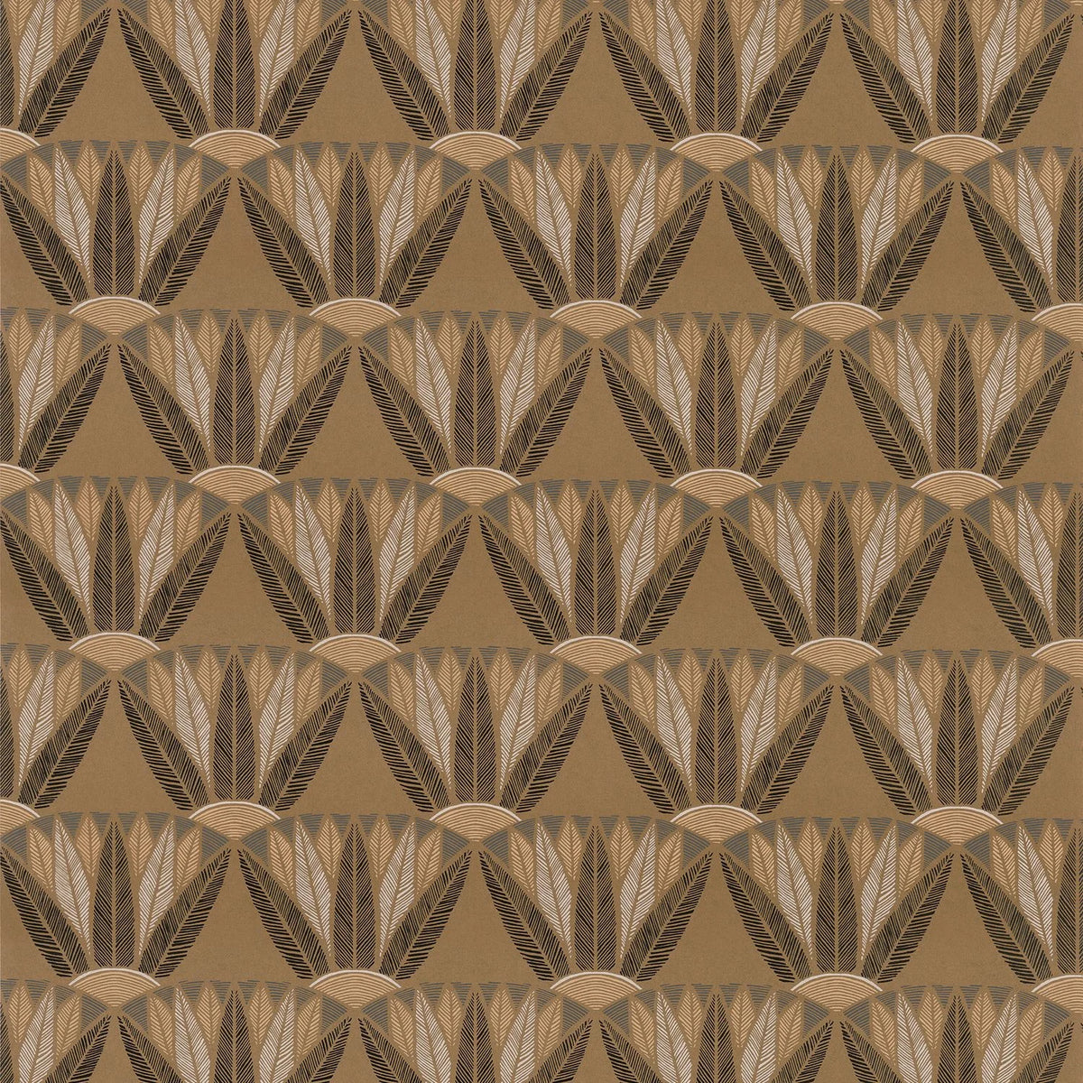 Casamance Castalia wallpaper — Mordoré/Noir