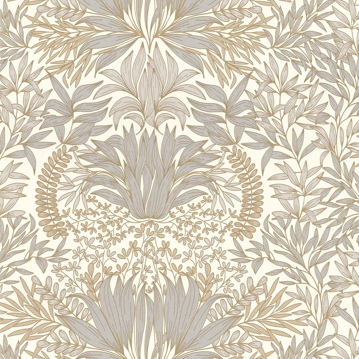 Casamance Chardon wallpaper — Blanc/Doré