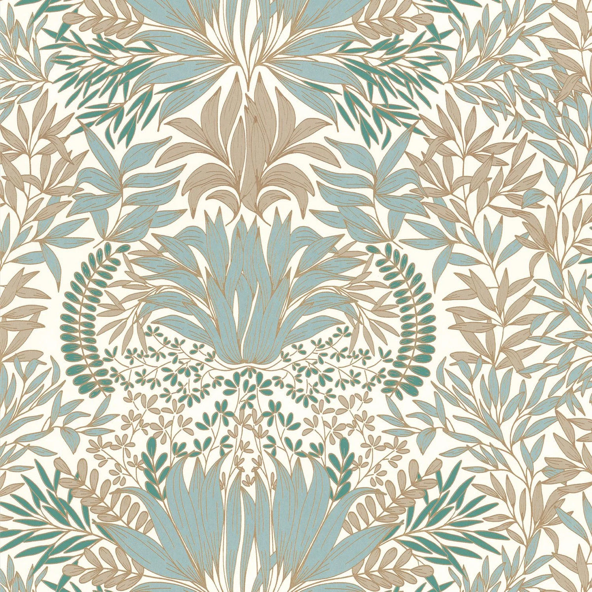 Casamance Chardon wallpaper — Blanc/Opaline