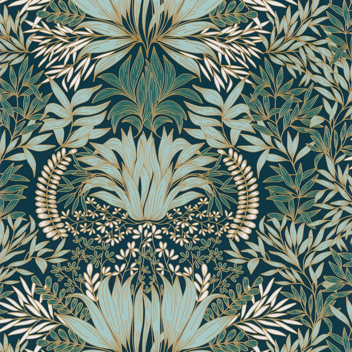 Casamance Chardon wallpaper — Pétrole/Céladon