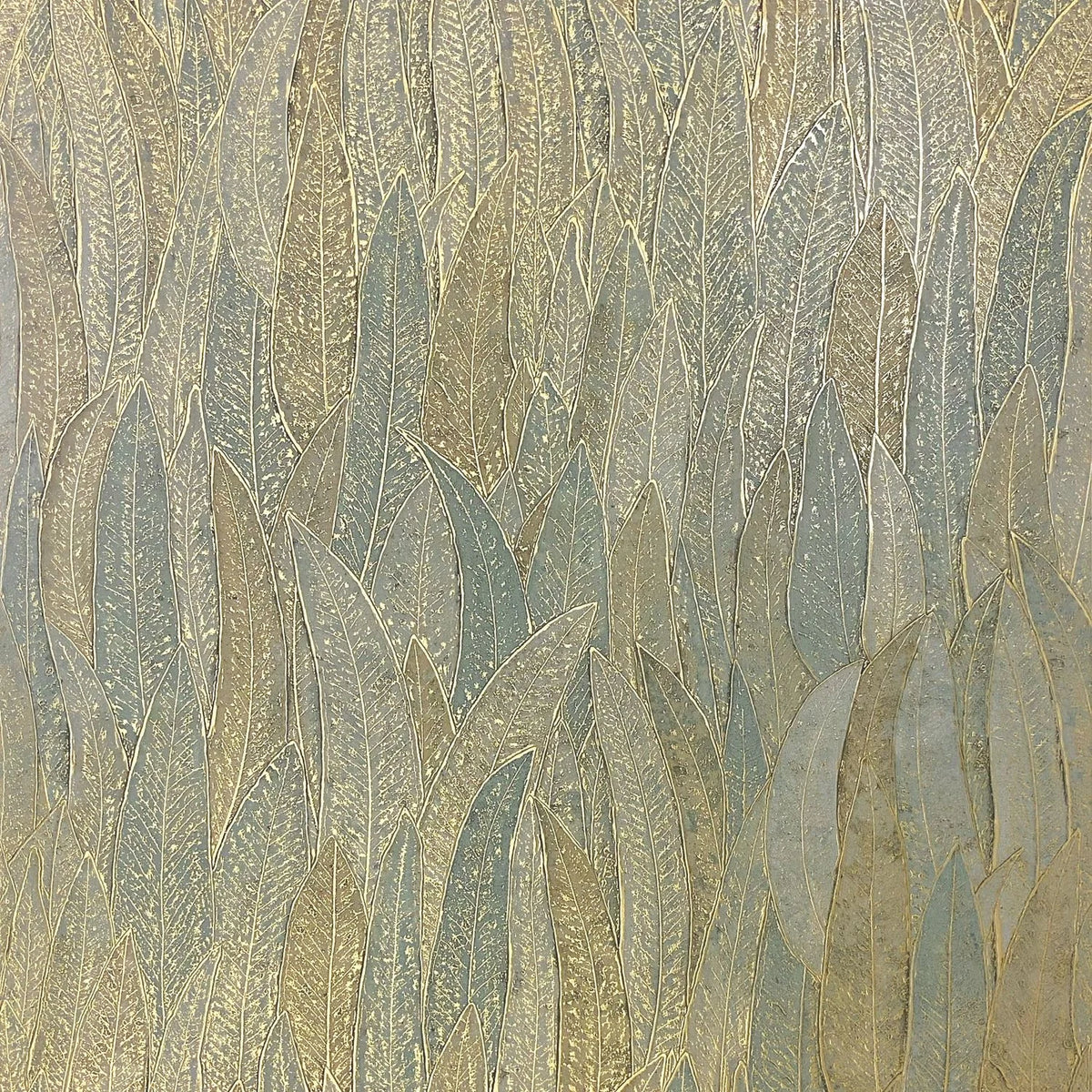 Casamance Cinerea wallpaper — Vert De Gris/Doré