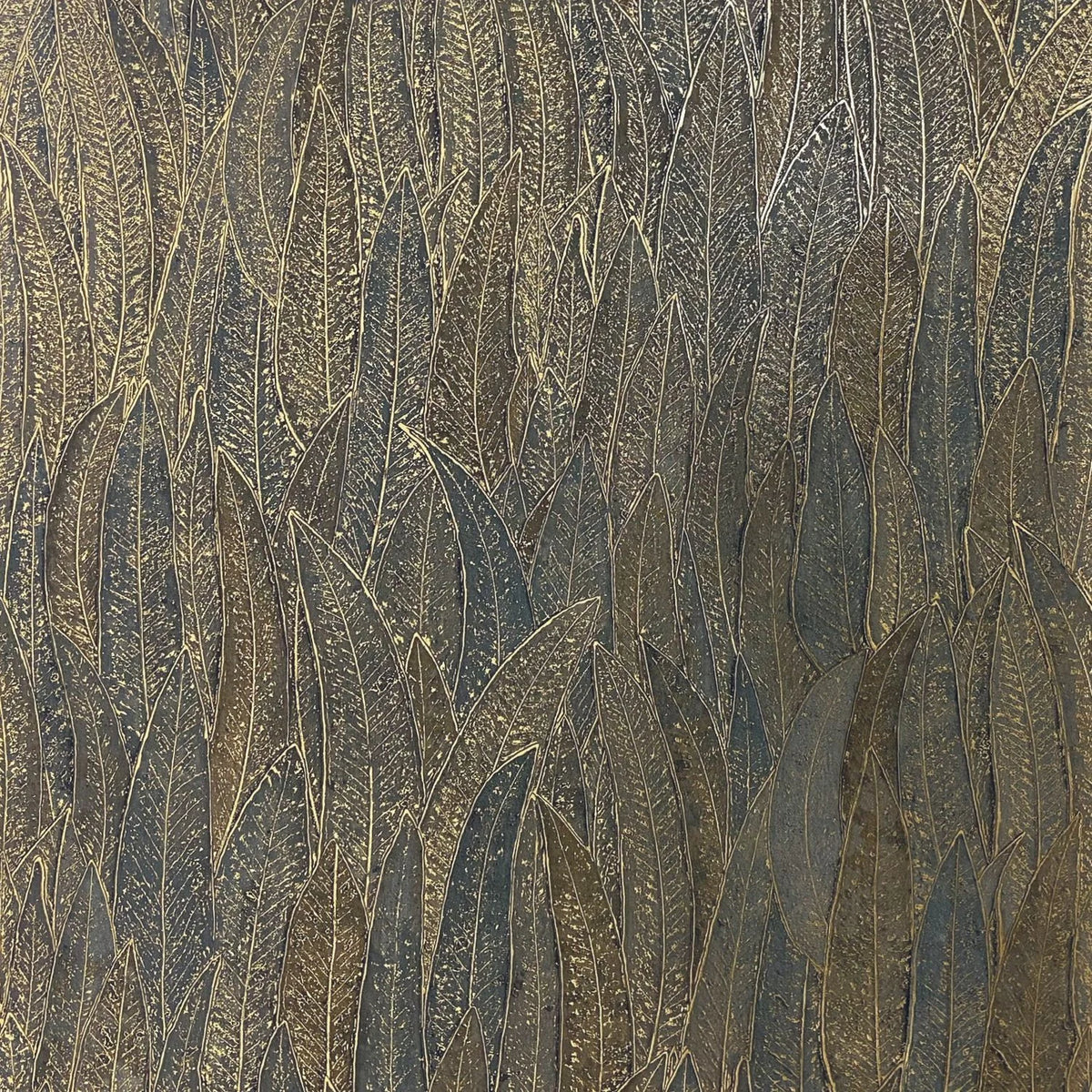 Casamance Cinerea wallpaper — Anthracite/Doré