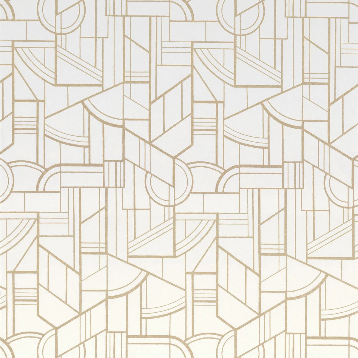 Casamance Cinétique wallpaper — Blanc/Doré