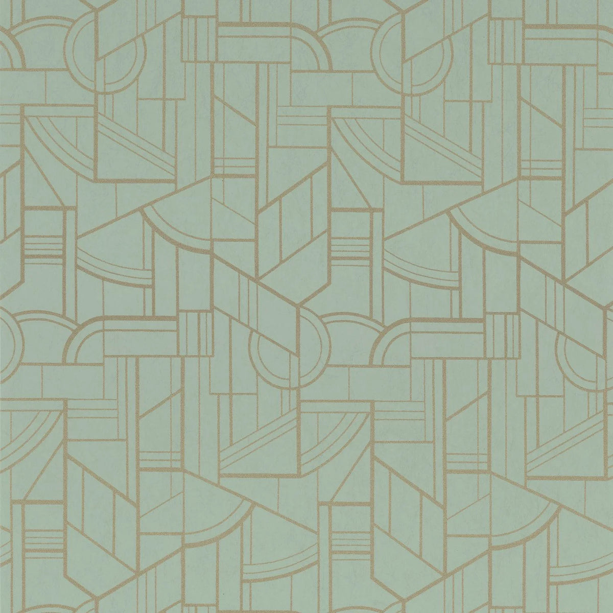 Casamance Cinétique wallpaper — Vert D'Eau/Doré