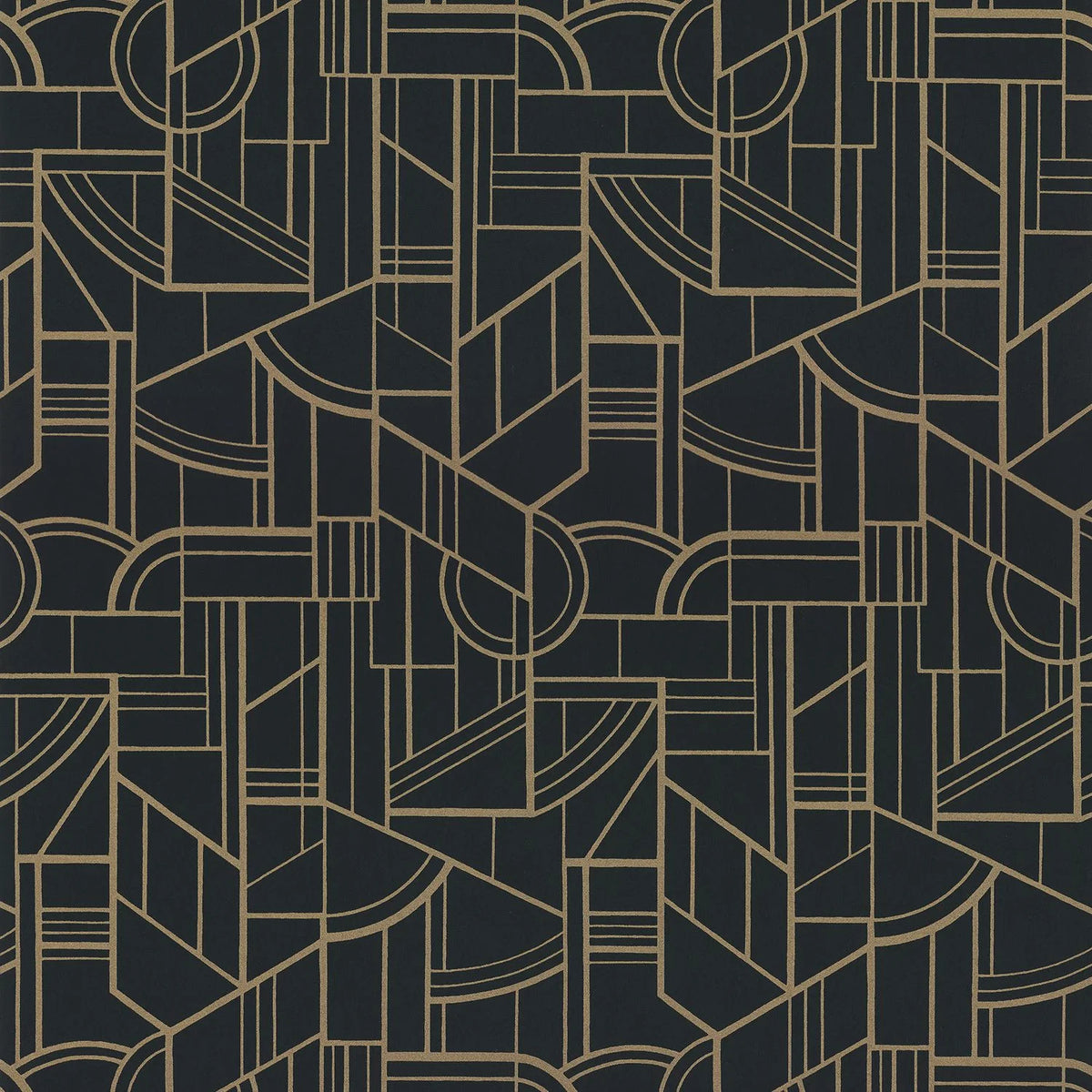 Casamance Cinétique wallpaper — Anthracite/Doré
