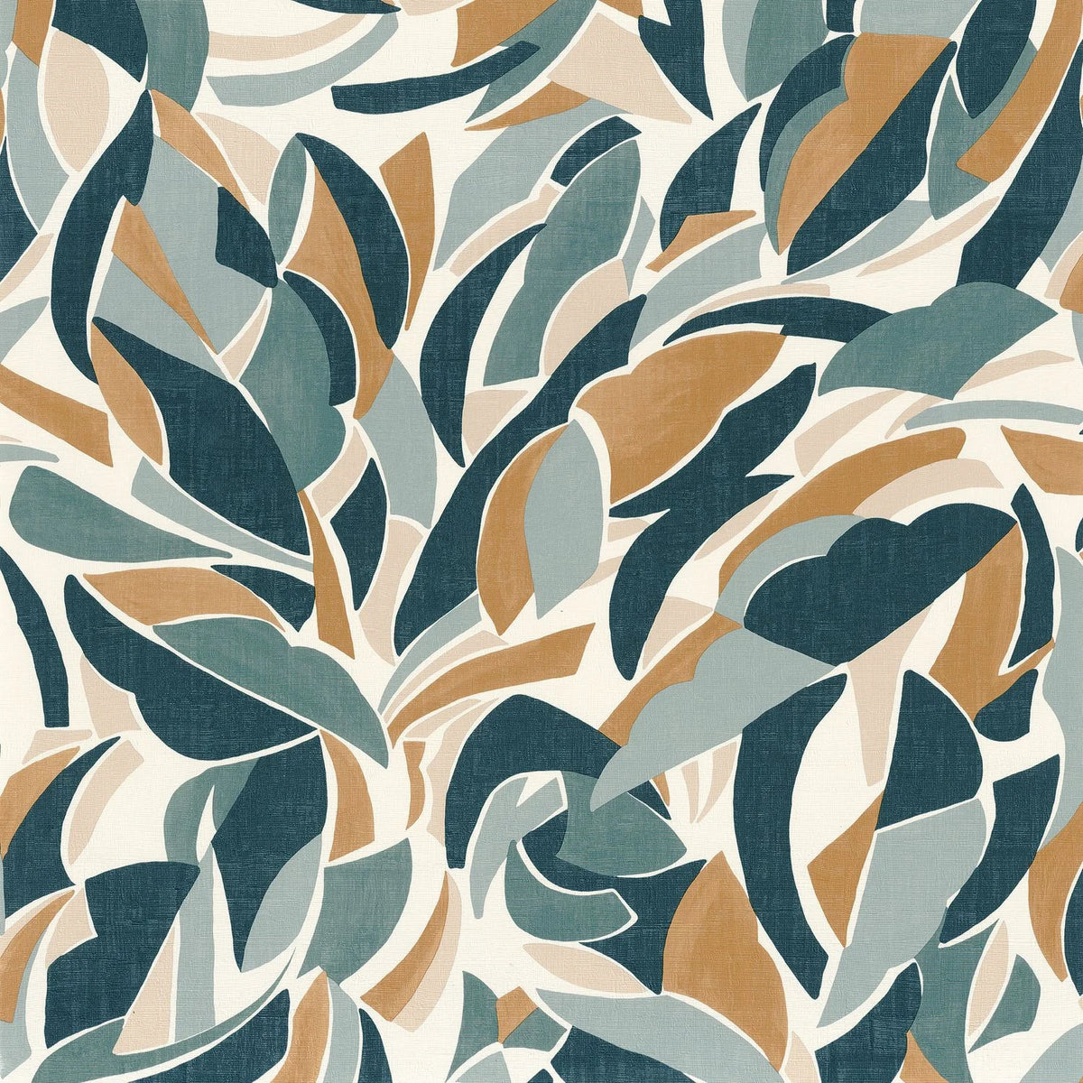 Casamance Collage wallpaper — Blanc/Marine