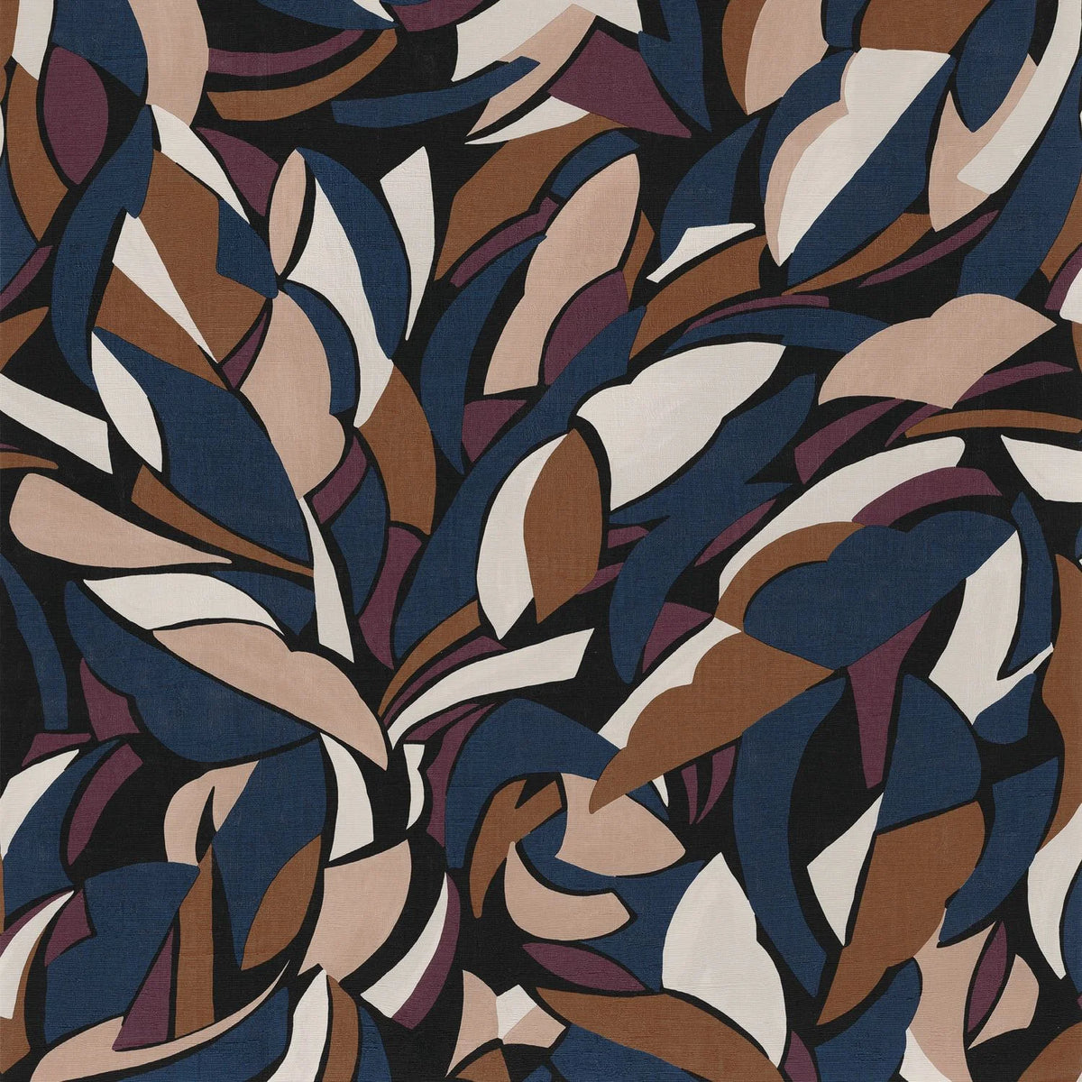 Casamance Collage wallpaper — Noir/Blush