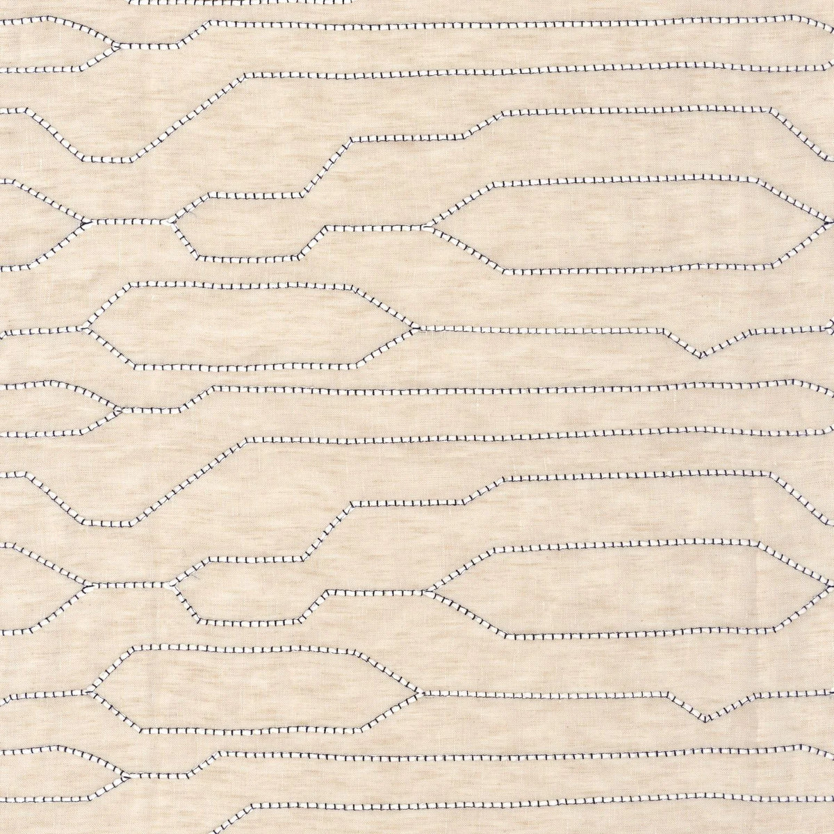 Casamance Cortège fabric — Naturel Noir