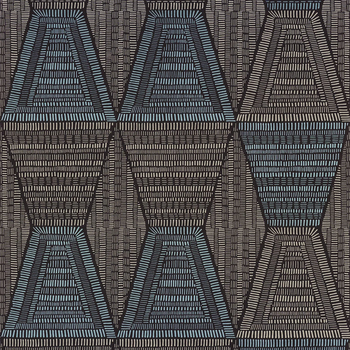 Casamance Daia wallpaper — Noir/Givre