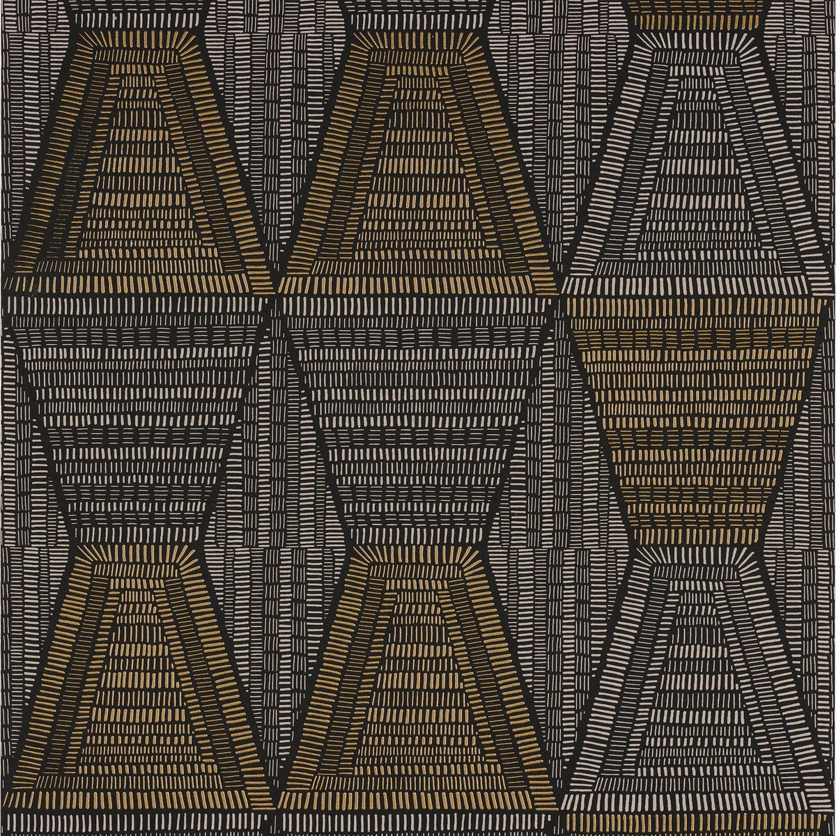 Casamance Daia wallpaper — Noir/Dore