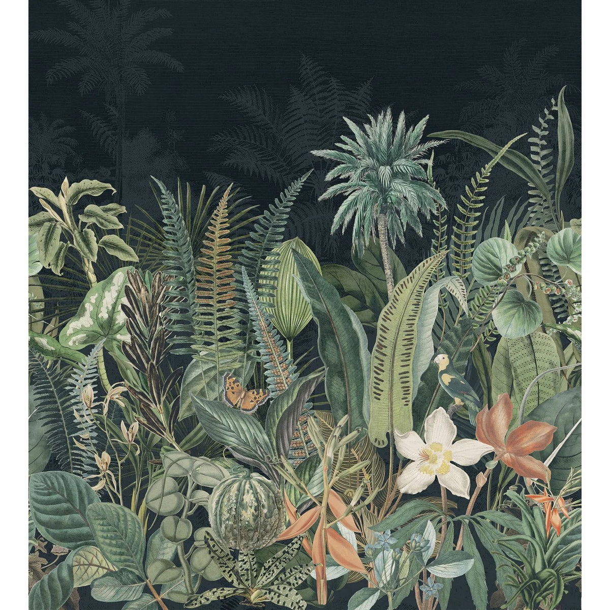 Casamance Daintree wallpanel — Bleu Marine/Vert Mousse