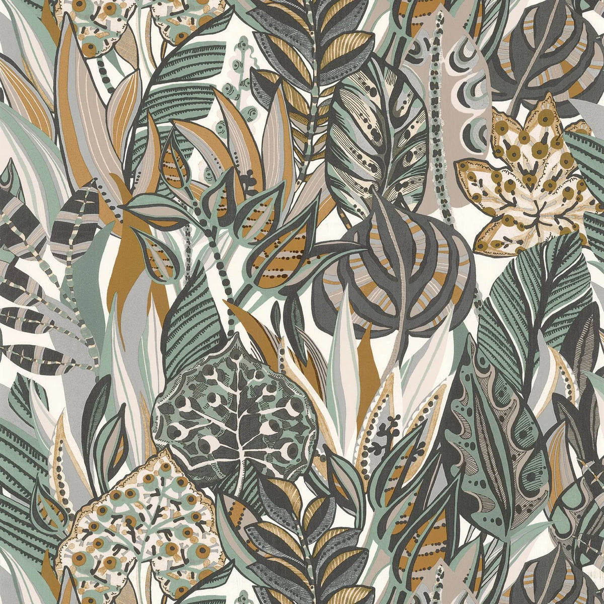 Casamance Desirade wallpaper — Blanc/Celadon