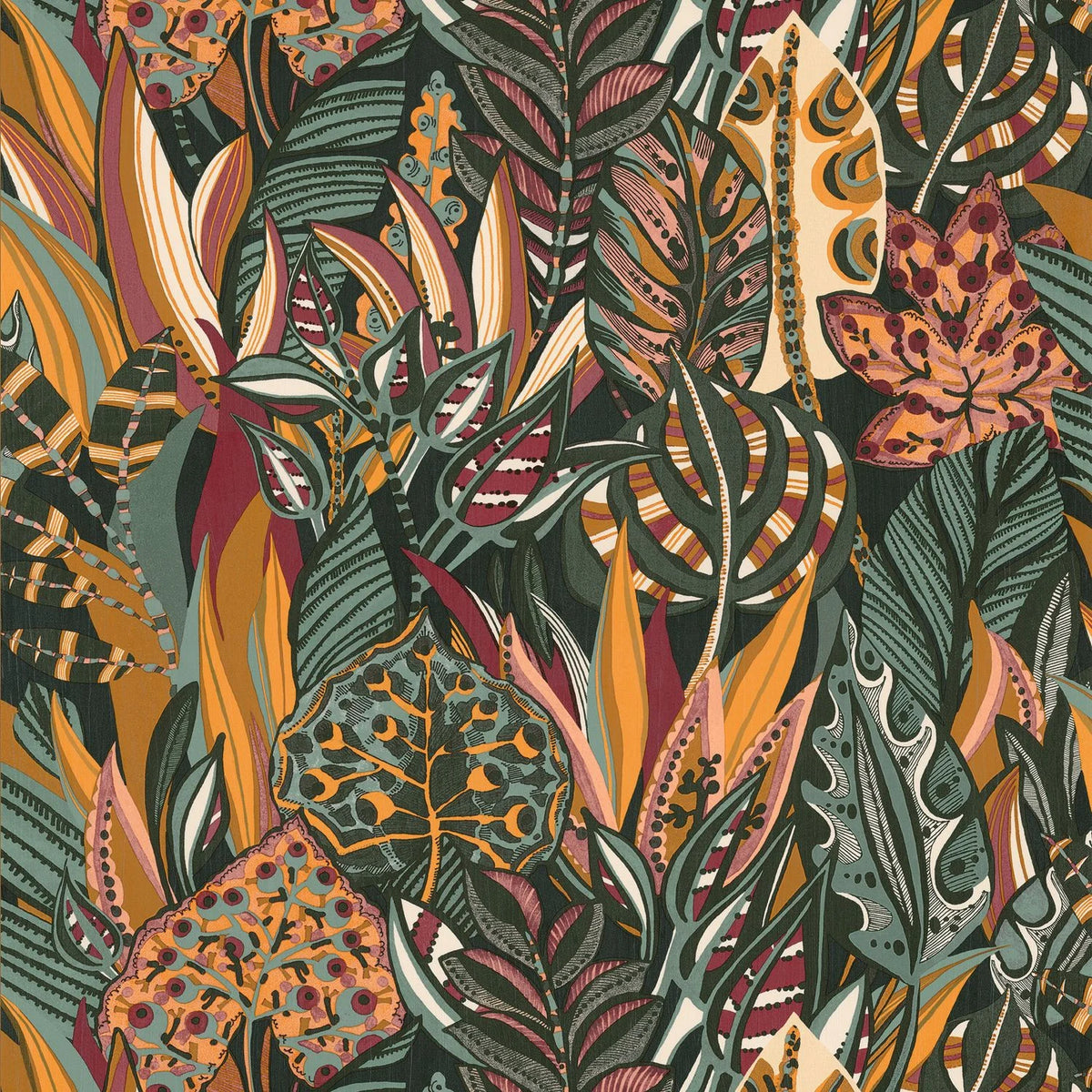 Casamance Desirade wallpaper — Vert Petrole/Multico