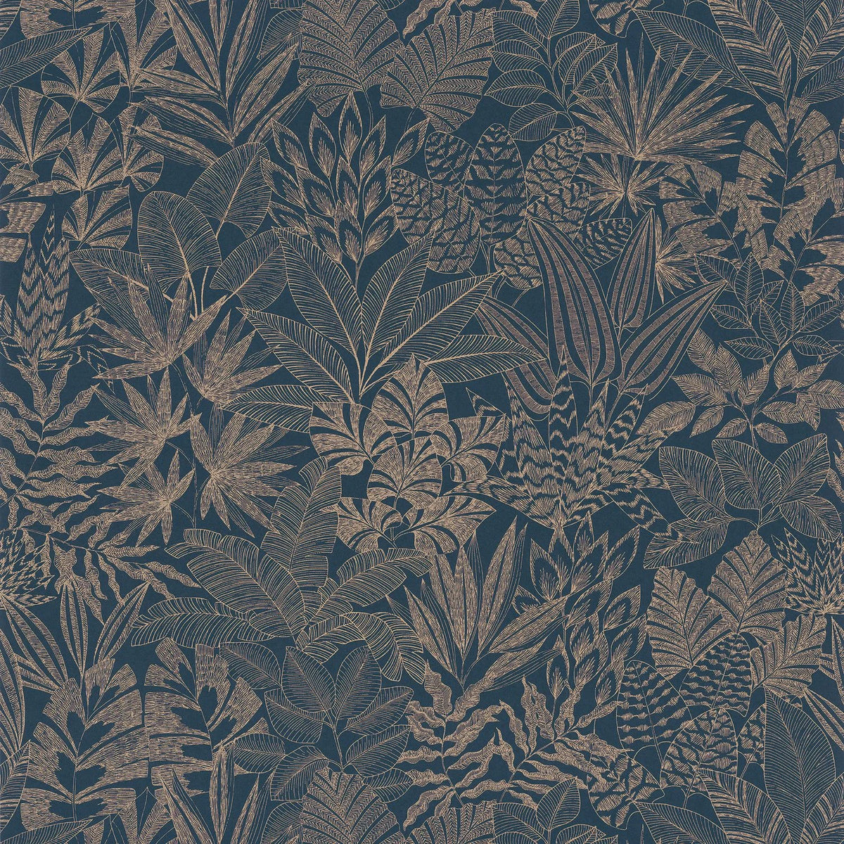 Casamance Doum wallpaper — Marine/Doré