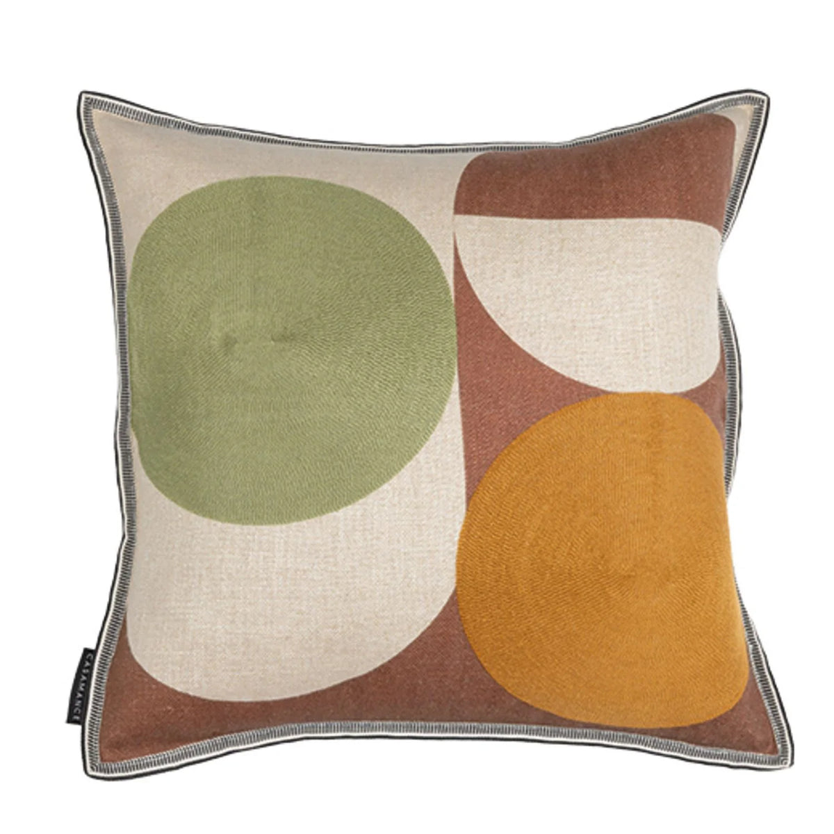 Casamance Ellipse cushion cover — Cuivre Kaki Ocre