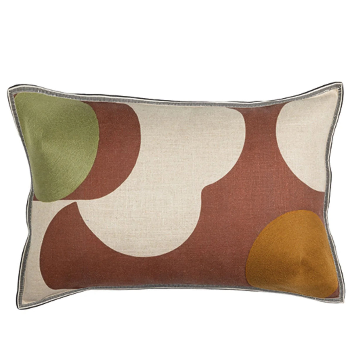 Casamance Ellipse cushion cover — Cuivre Kaki Ocre