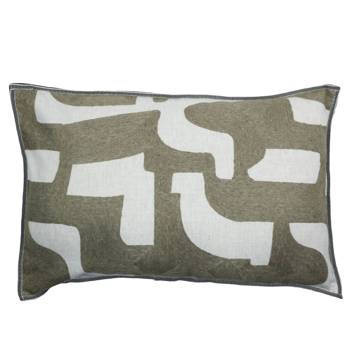 Casamance Entrelacs cushion cover — Kaki