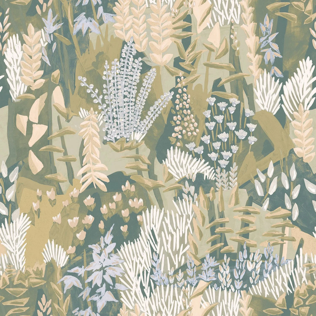 Casamance Erica wallpaper — Sauge/Lilas
