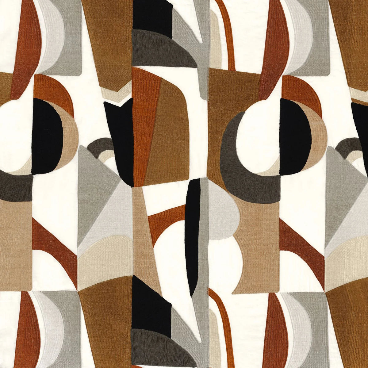 Casamance Fascination fabric — Noir / Tabac