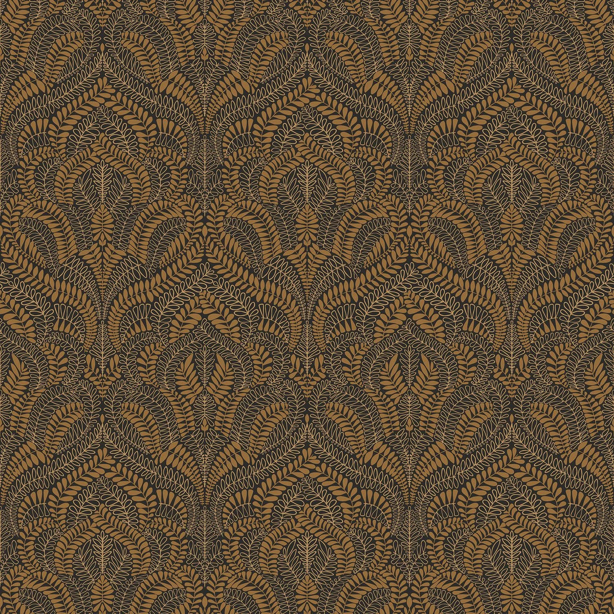 Casamance Felix wallpaper — Noir/Doré