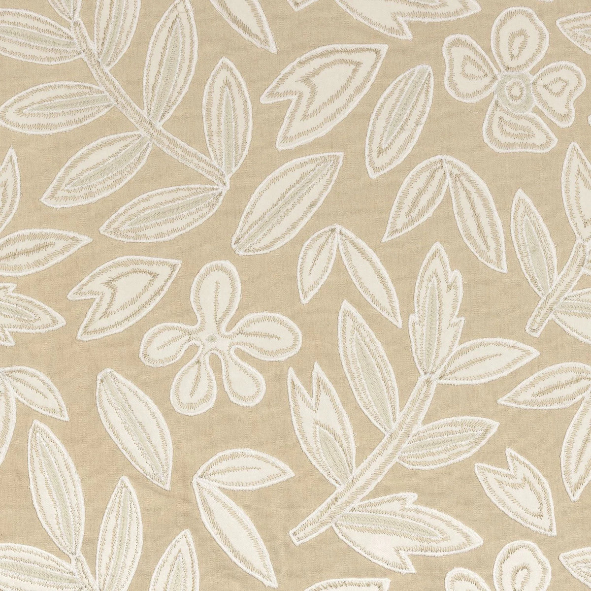 Casamance Forget Me Not fabric — Beige