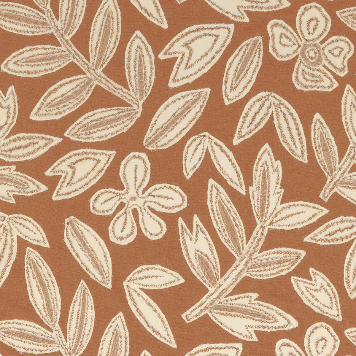 Casamance Forget Me Not fabric — Orange Terreux