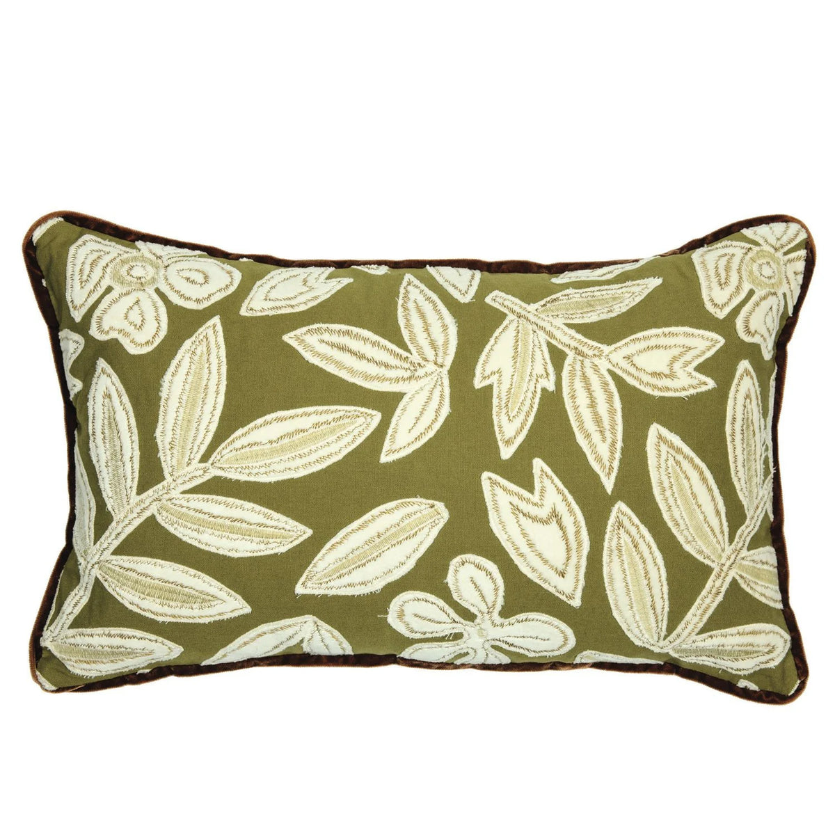 Casamance Forget Me Not cushion cover — Olive