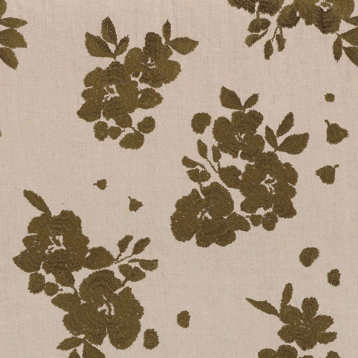 Casamance Gardenia fabric — Kaki