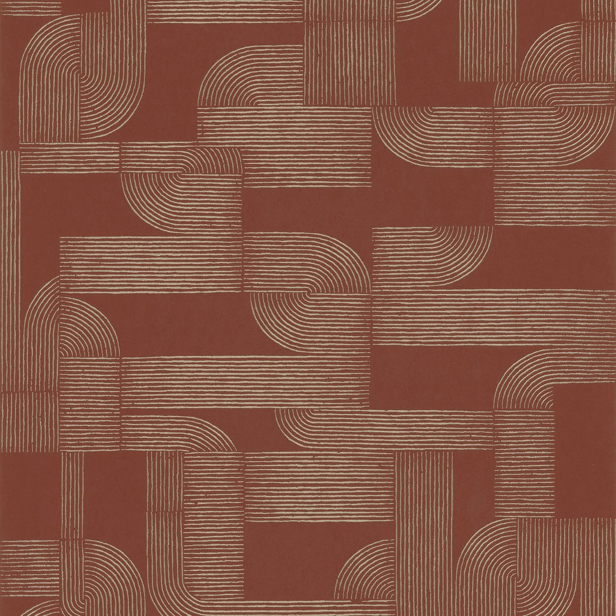 Casamance Hector wallpaper — Terracotta/Doré