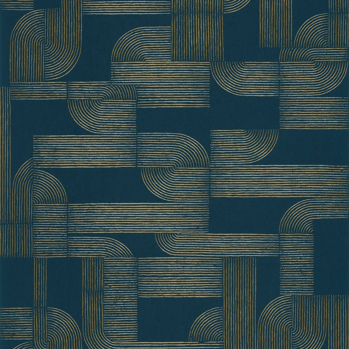 Casamance Hector wallpaper — Pétrole/Doré