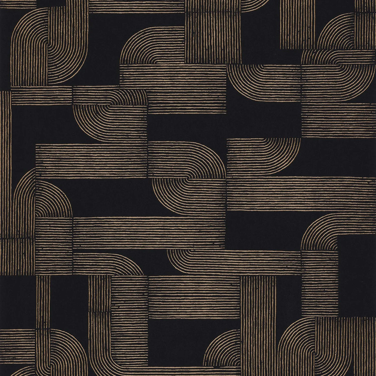 Casamance Hector wallpaper — Noir/Doré