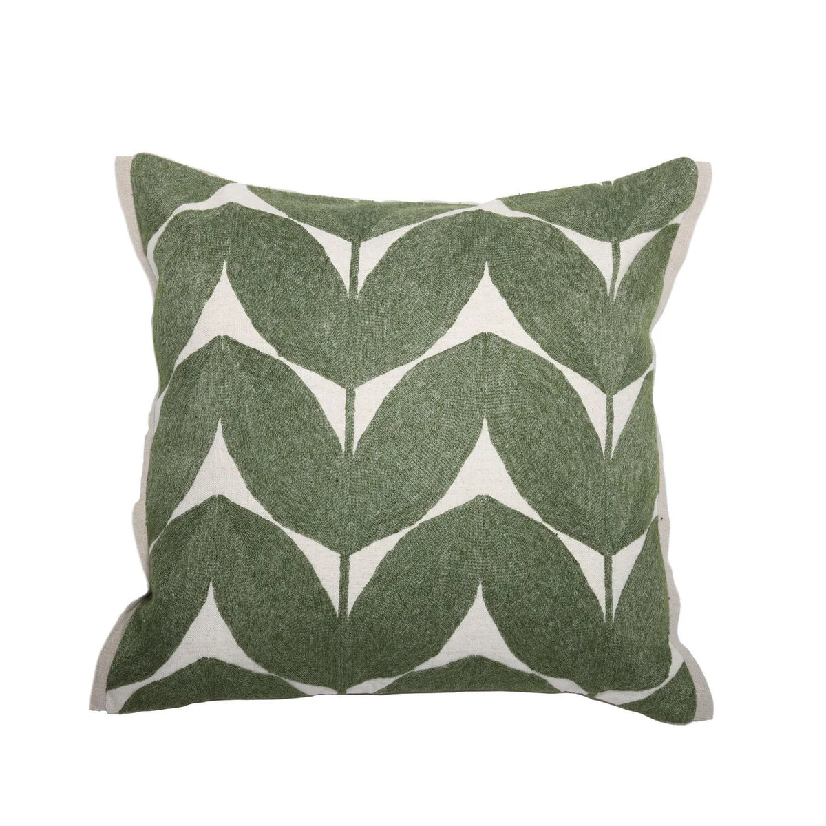 Casamance Herbes Folles cushion cover — Olive