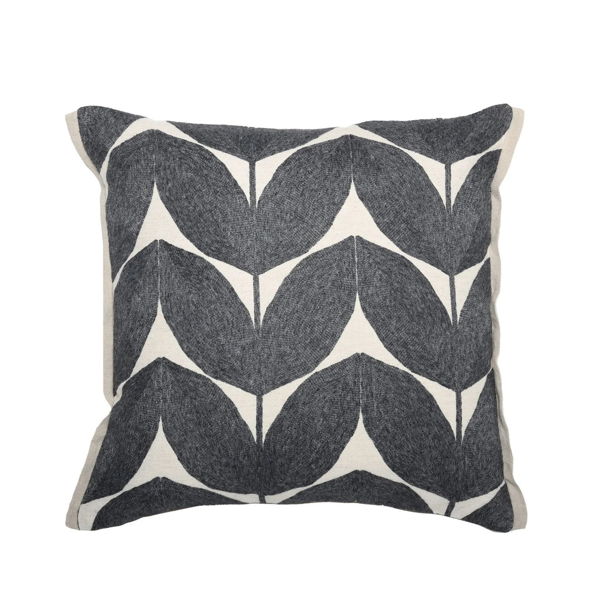 Casamance Herbes Folles cushion cover — Anthracite