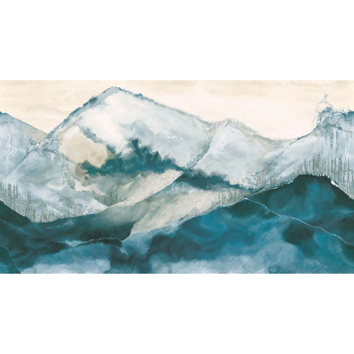 Casamance Horizon wallpanel — Bleu Beige Doré