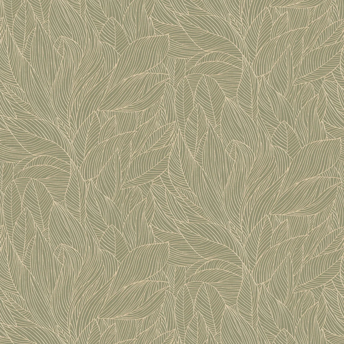 Casamance Hosta wallpaper — Sauge/Doré
