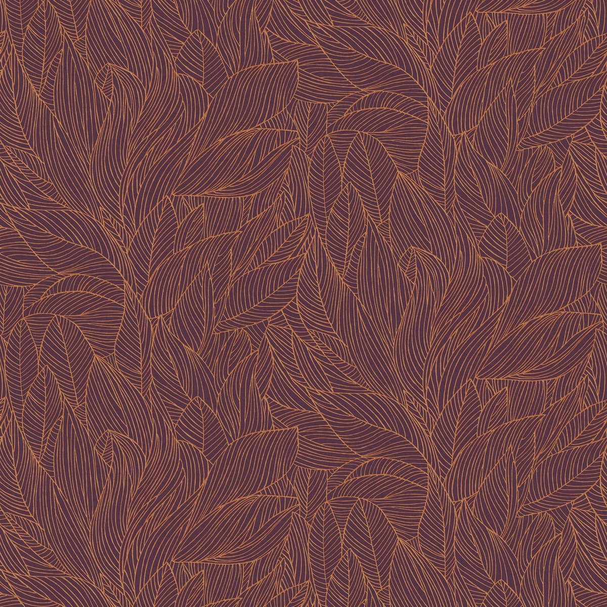Casamance Hosta wallpaper — Pourpre/Cuivré