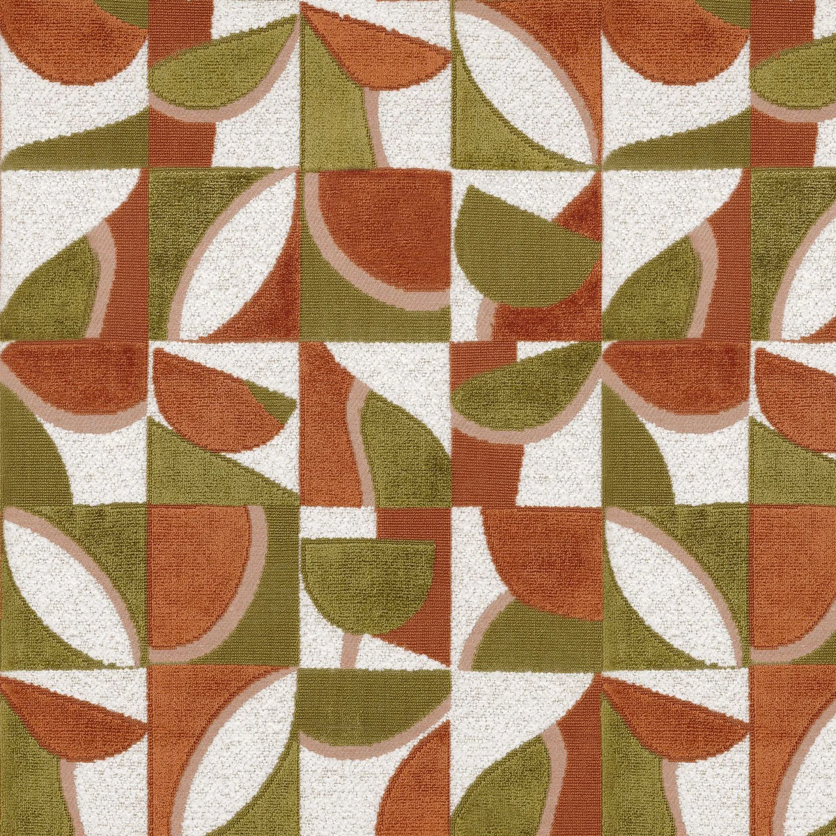 Casamance Impatient fabric — Terracotta/Olive