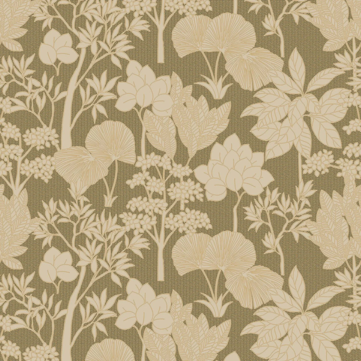 Casamance Inara wallpaper — Kaki/Doré