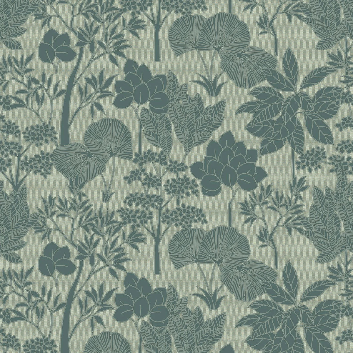 Casamance Inara wallpaper — Céladon/Doré