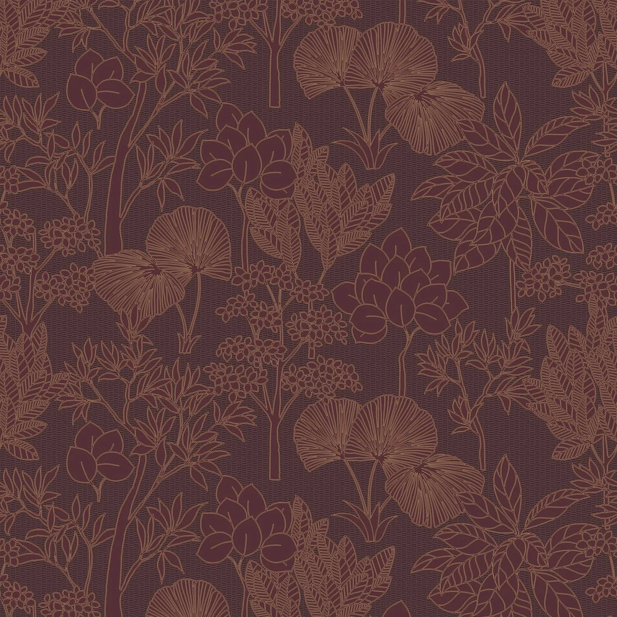 Casamance Inara wallpaper — Pourpre