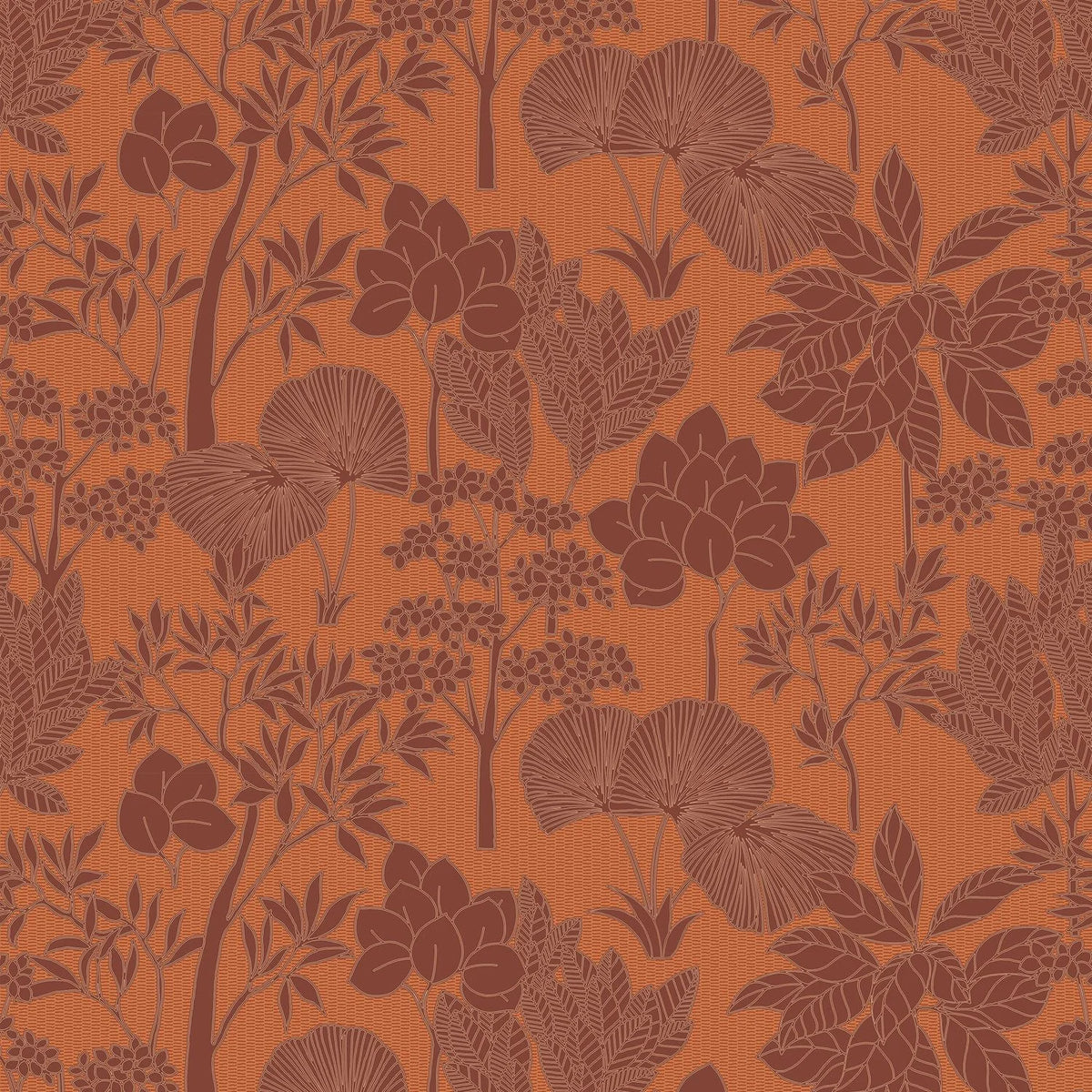 Casamance Inara wallpaper — Orange Brûlé