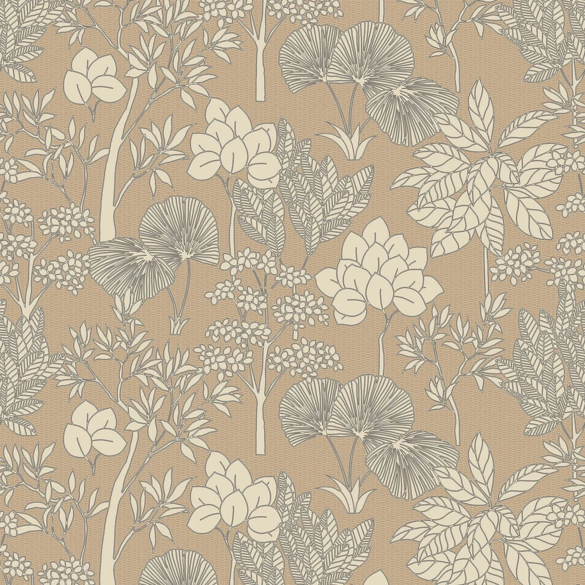 Casamance Inara wallpaper — Beige/Doré